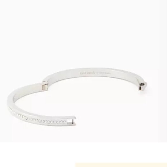 Kate Spade Ring It Up Silver Tone Hinged Bangle Bracelet NWT - Picture 2 of 3